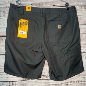 Carhartt Womens 18 Gray Rugged Professional Series Flex Loose Fit Canvas Shorts